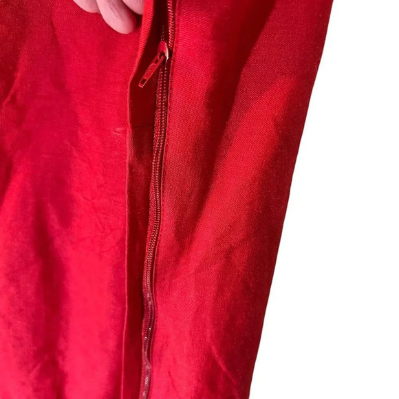 Marla Kim Vintage Red Dress XL Fringed Hem Sleeveless Tank Woven Lightweight - Picture 5 of 6